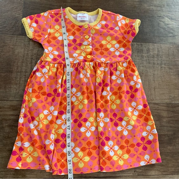 Hanna Andersson floral petals pattern short sleeve cotton dress size 5-6 - Picture 4 of 7